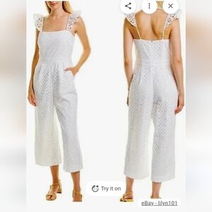 Elegant White Eyelet Jumpsuit